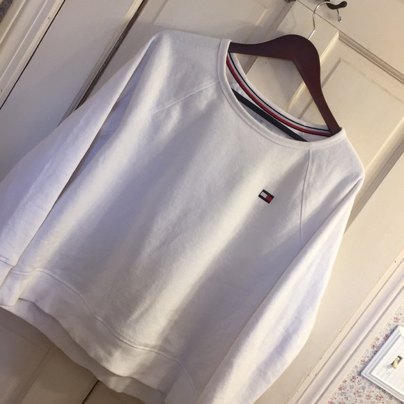 Woman’s crew neck Tommy Hilfiger sweatshirt White - Picture 3 of 5